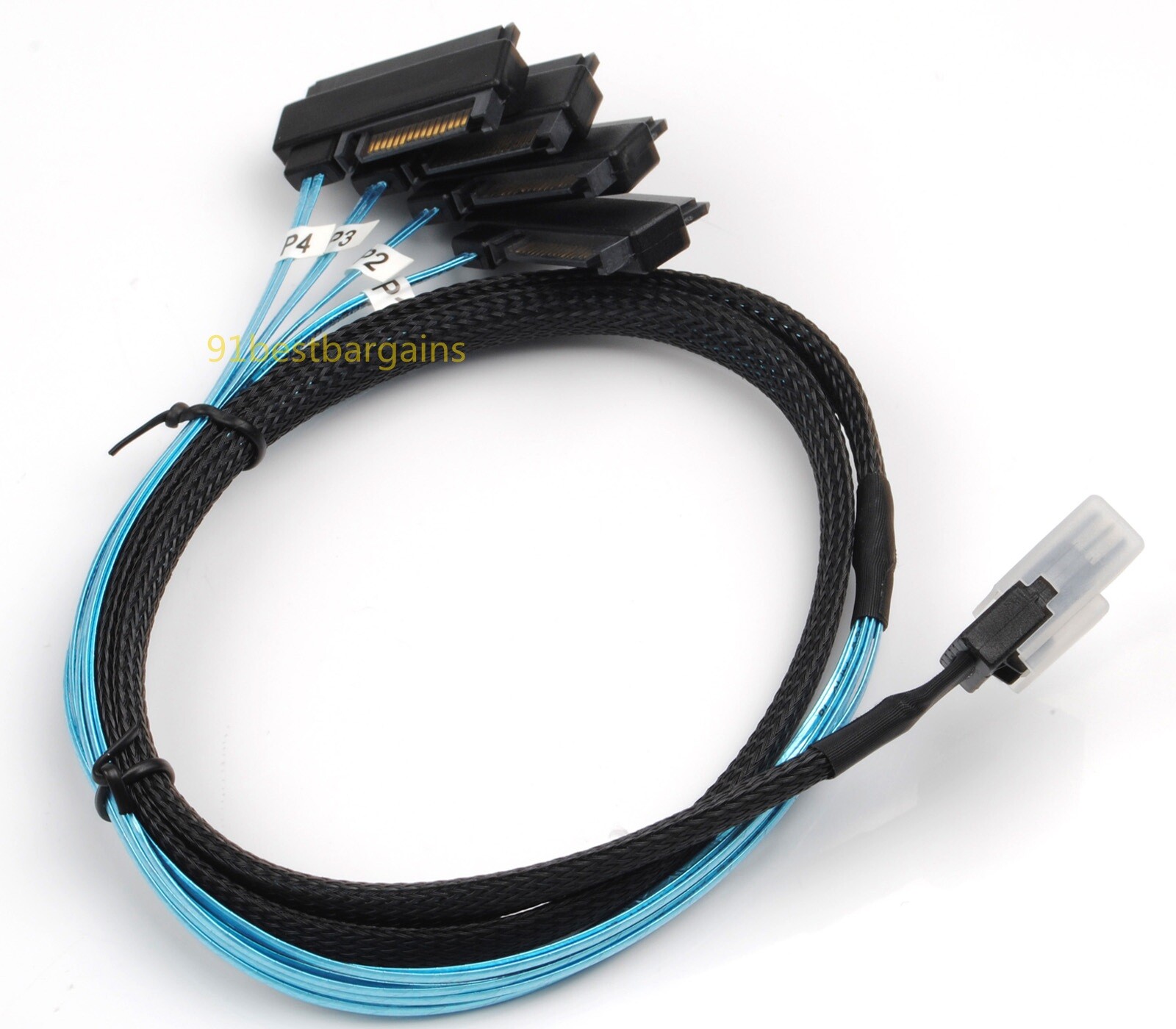 Mini SAS SFF-8087 To 4 SAS SFF-8482 Hard Drive Forward Breakout Cable RAID HBA