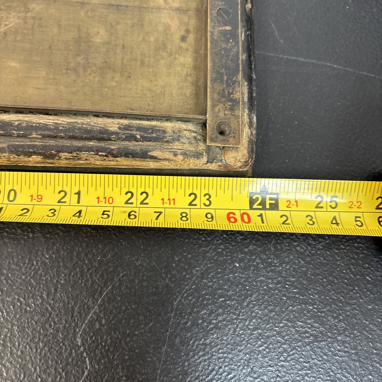 Letterpress Printer Block Type Galley Tray Brass And Wood 24”X 8”