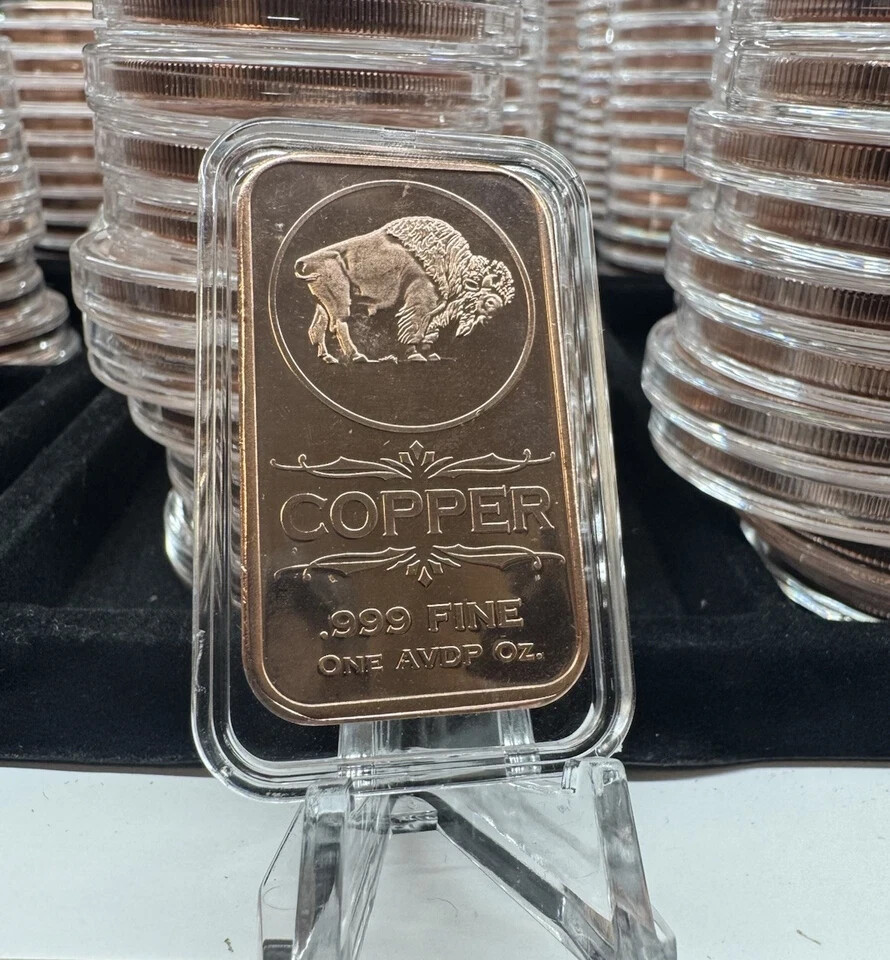 TUBE OF 20 X 1 OZ .999 FINE COPPER BARS BULLION 20 RANDOM PICK