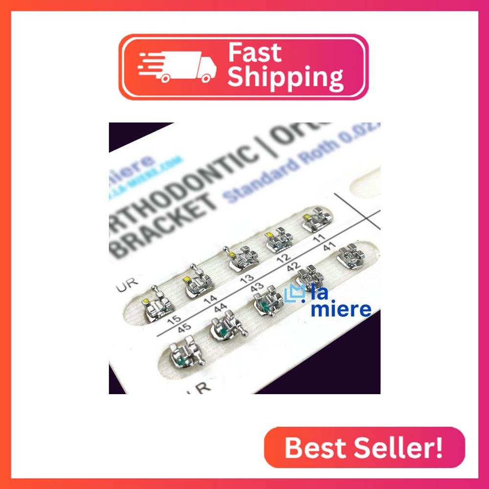20PCS Orthodontic Metal Brackets Dental Brackets Standard MBT 0.022 Slot Bondabl