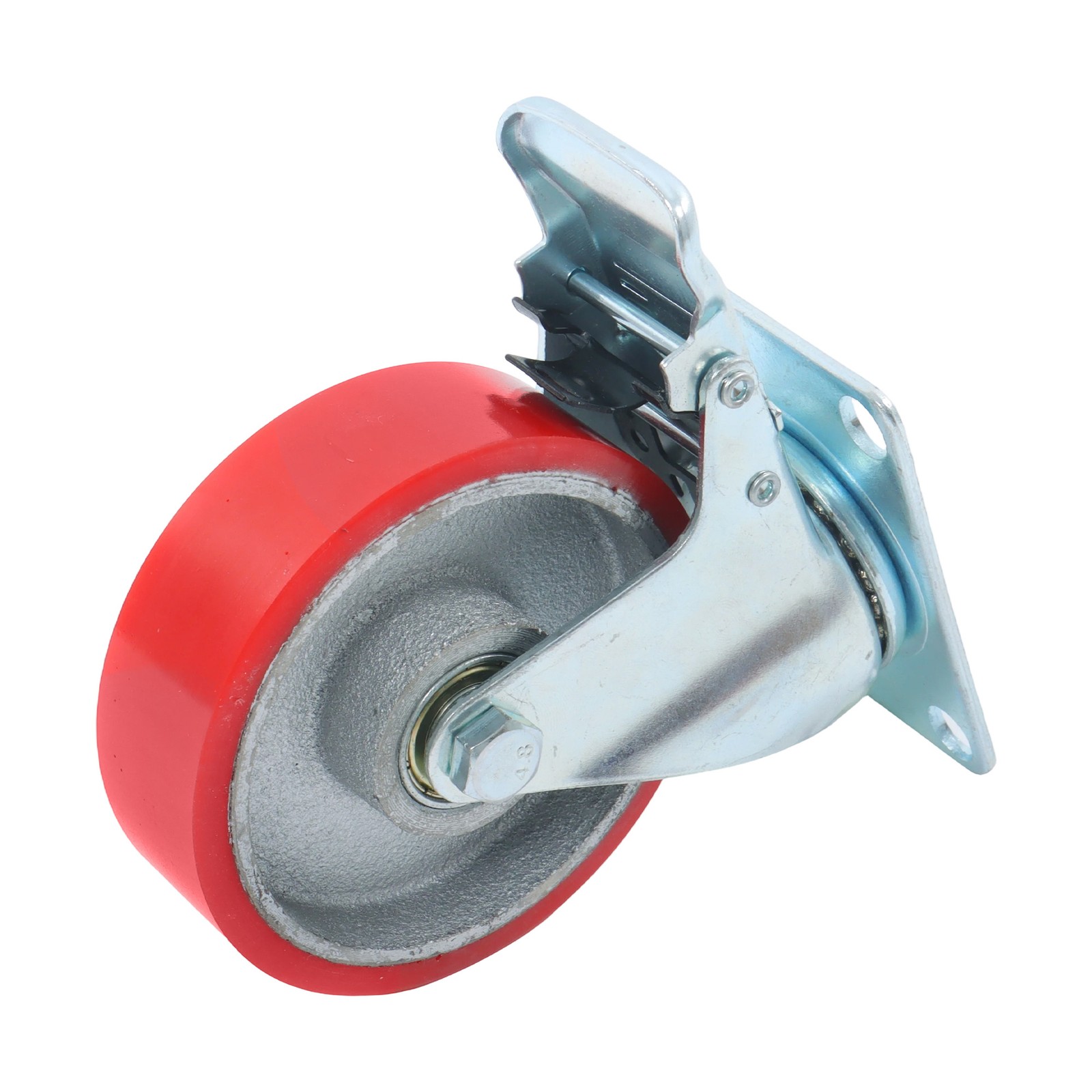 4 Pack 4 Inch Polyurethane Heavy Duty Swivel Caster Wheels With Brake Galvanized
