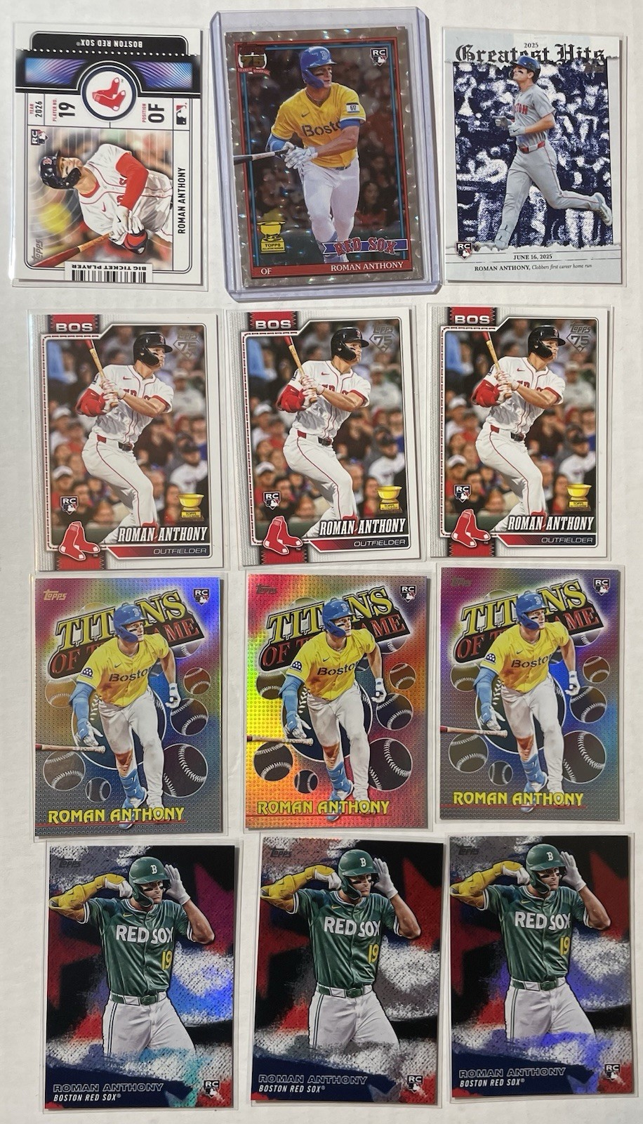 2026 Topps Roman Anthony 12 Rookie Card Lot