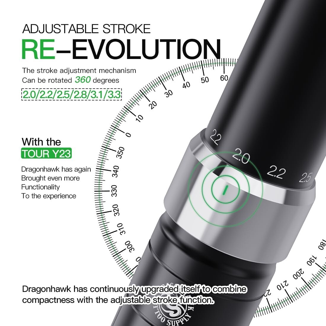 Dragonhawk Tattoo Kit Tour Y23 Wireless Tattoo Kits 2 Replaceable Batteries