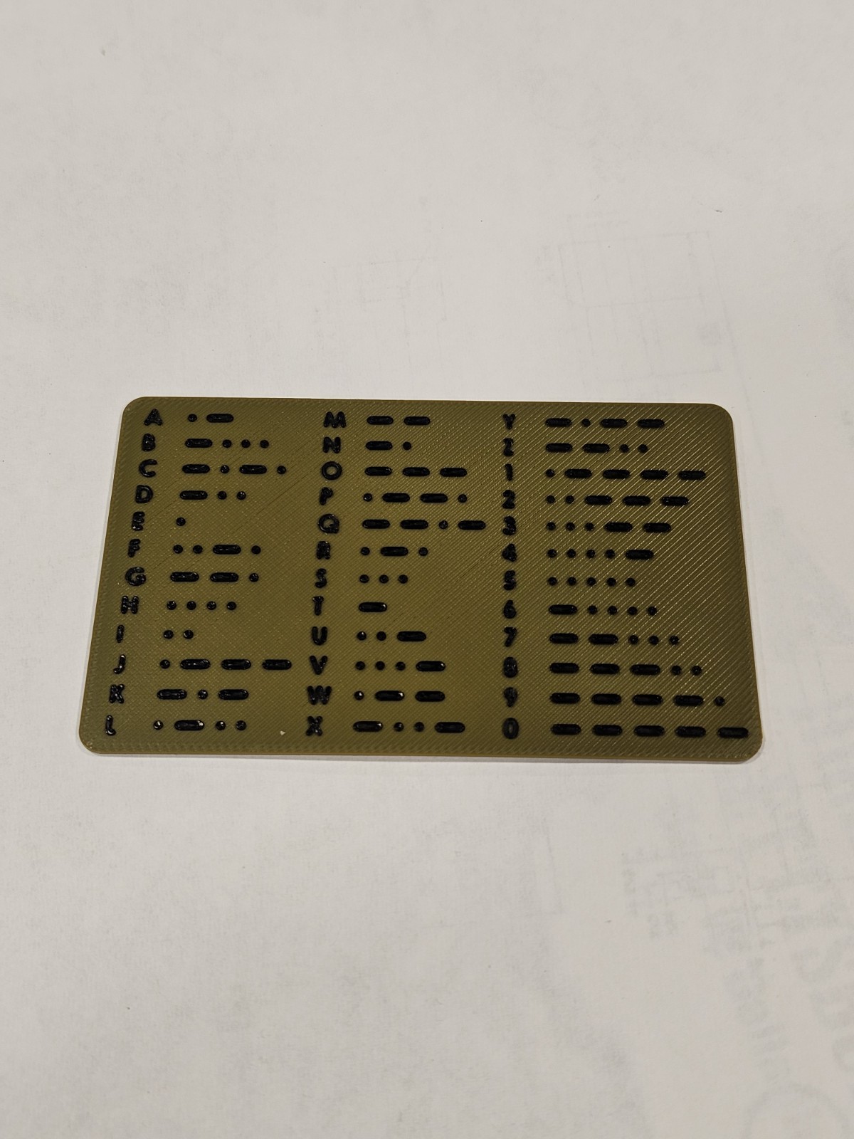 Morse Code Card - OD Green