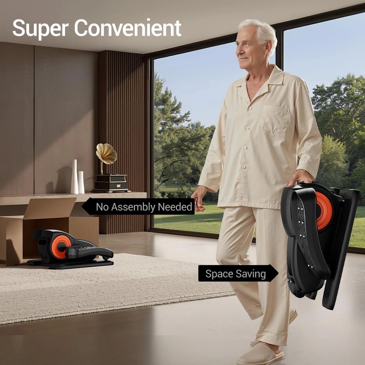 Under Desk Elliptical Machine – Electric Seated Pedal Exerciser 12 Speeds