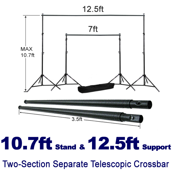 10.7 x 12.5 ft Photography Background Backdrop Stand Steel Support Studio Kit