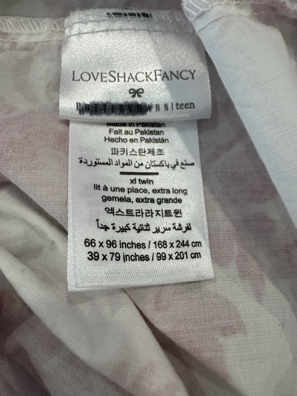 Pottery Barn Teen LoveShackFancy Pink Damask Fitted Sheet Only Pillowcase Twin