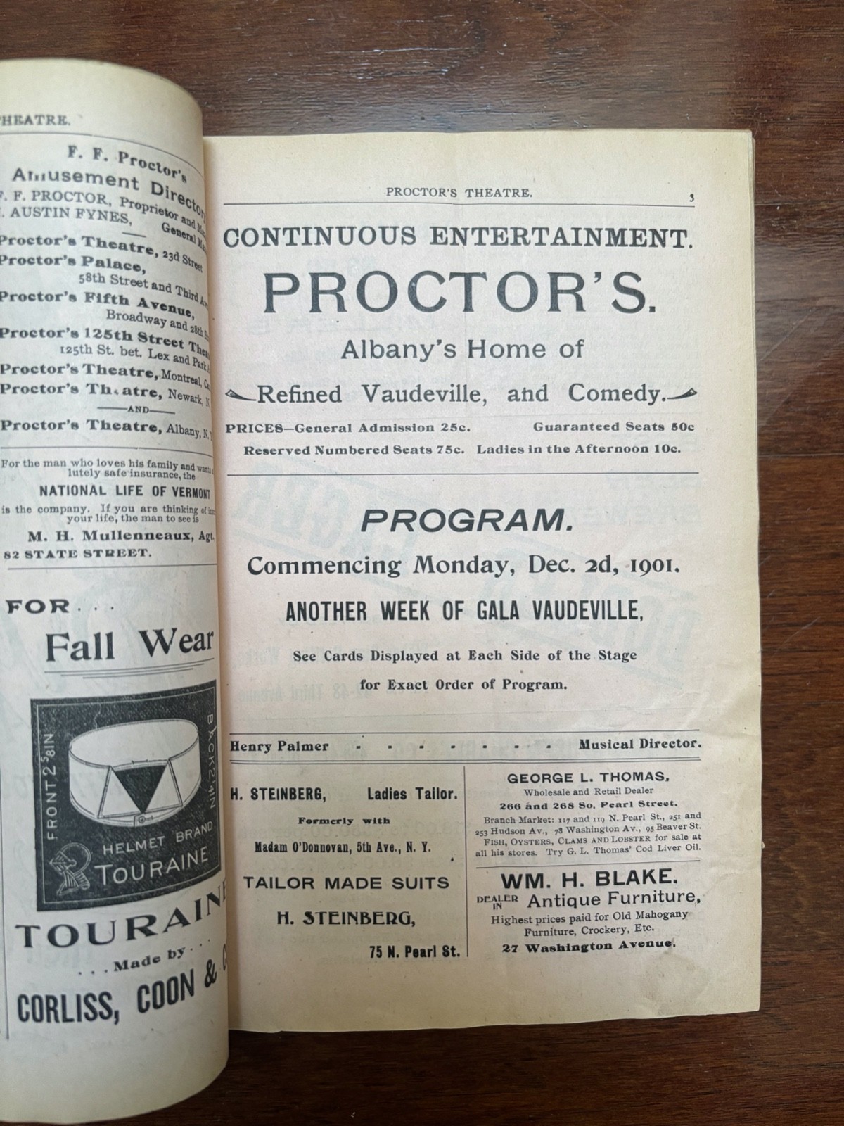 ANTIQUE THEATRE PROGRAMS 1901-1905 - 45 BOUND IN A BOOK MANY THEATRES BARRYMORE