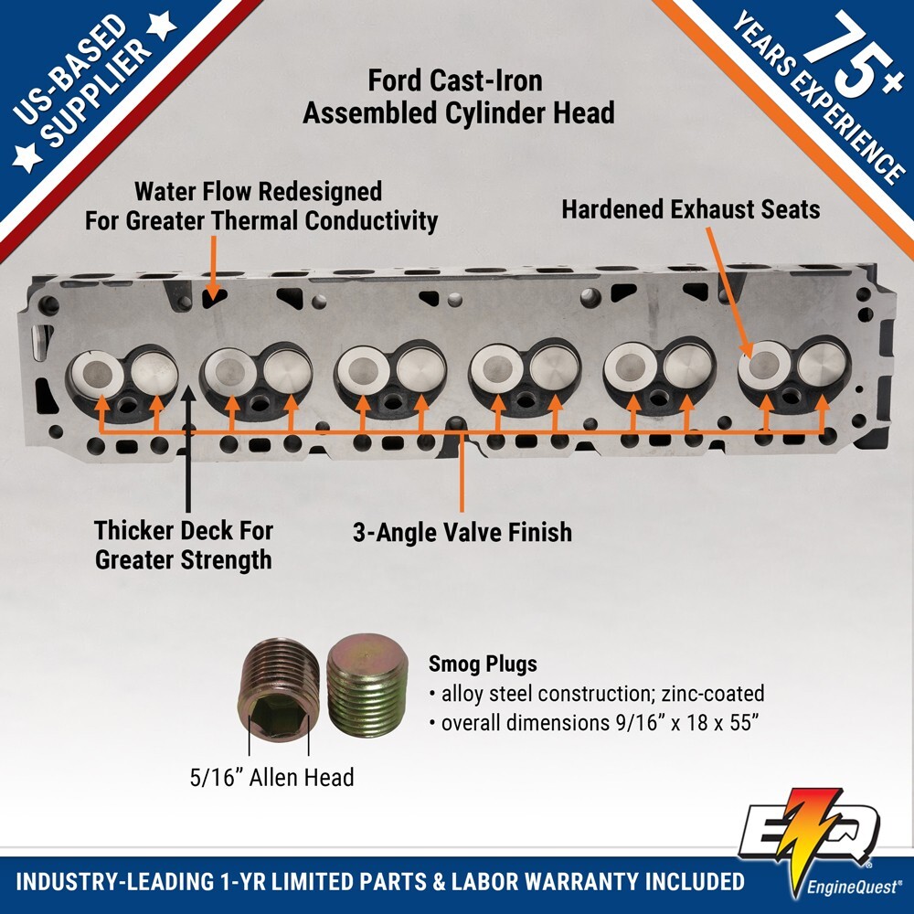 FORD CYLINDER HEAD 4.9 EFI 300 F-150 TRUCK VAN BRONCO 1987 - 1996