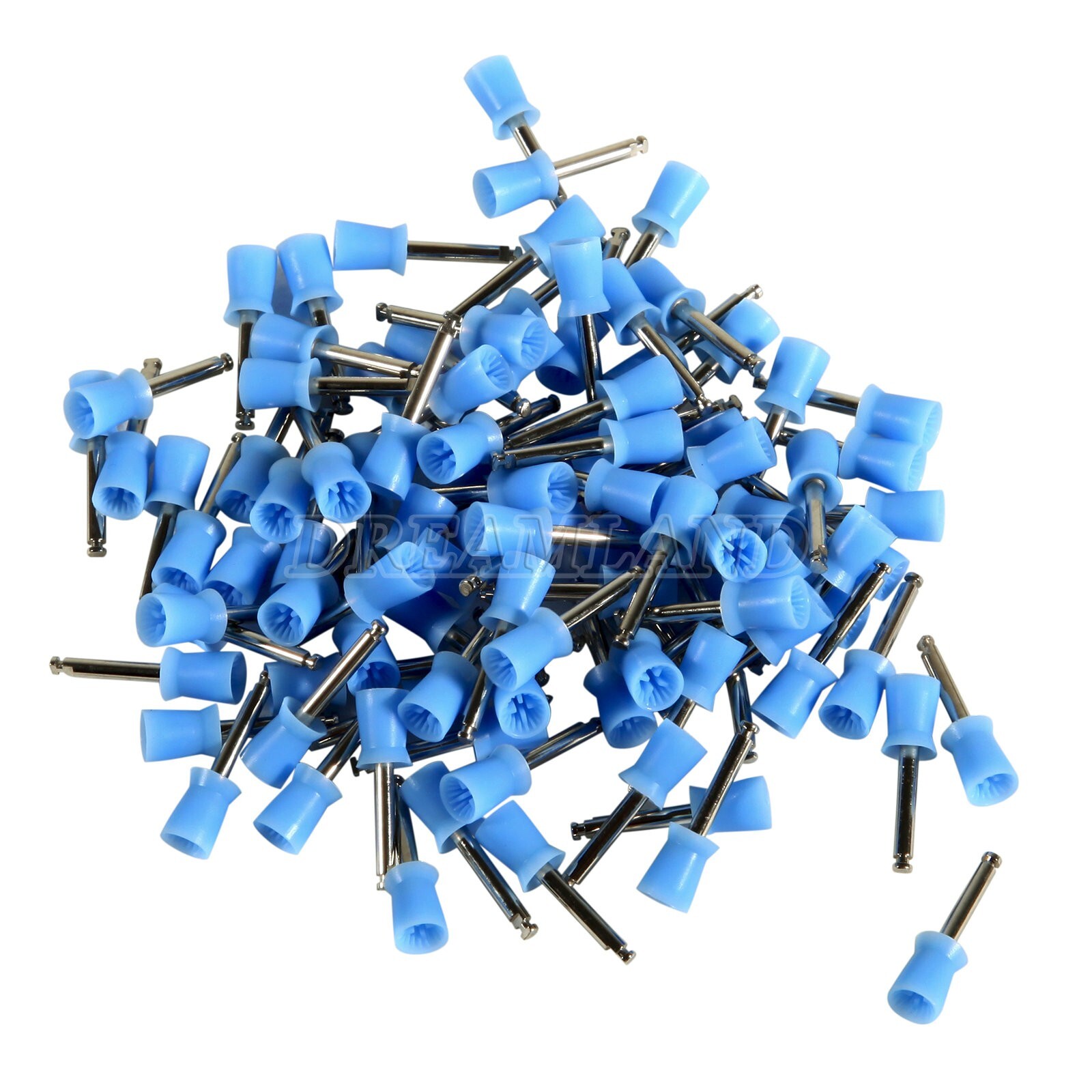 100 pcs Dental Polishing Polish Prophy Cups Latch Type Brushes Polisher cup Blue