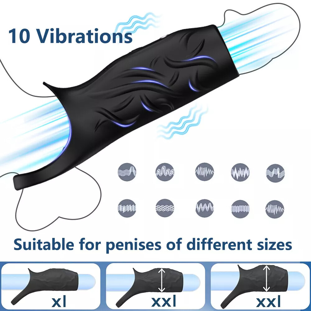 Men Penis Cock Ring Vibrator G-spot Dildo Massager Couple foreplay sex toys