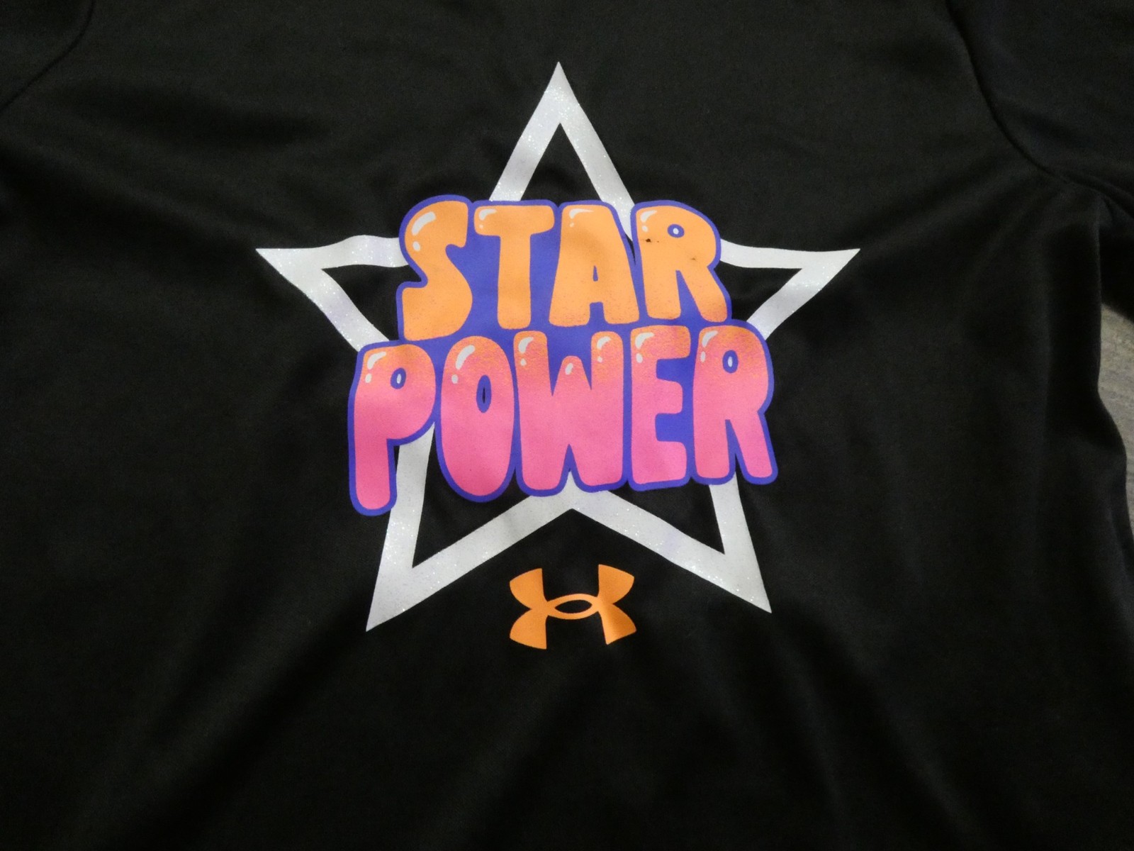 Under Armour Girls Star Power Leggings & Shirt Outfit Set Black Size 5 NWT