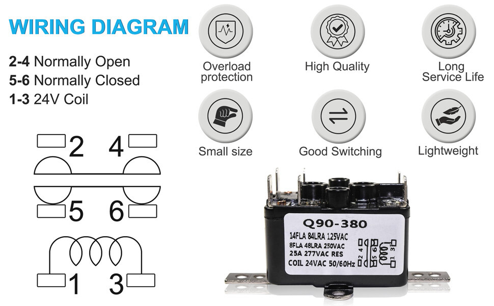 HQRP Enclosed General Purpose Fan Relay for Emerson # 90-380 Replacement