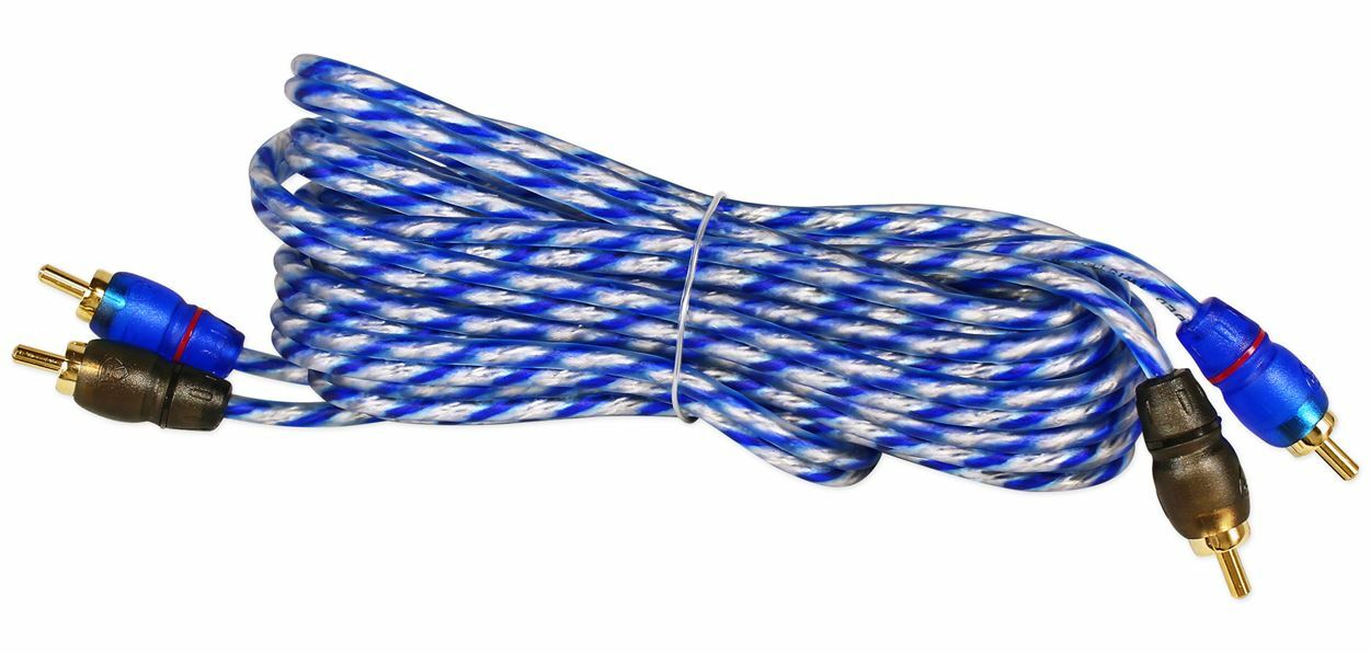 Rockville RTR122 12 Foot 2 Channel Twisted Pair RCA Cable Split Pin, 100% Copper