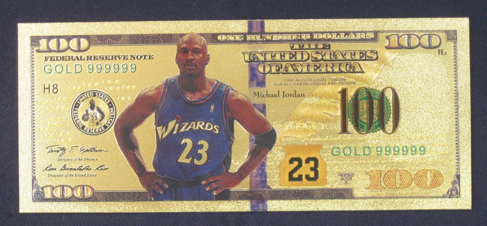 MJ-The GOAT-MVP-HOF-Chicago Bulls-Set of 4 GOLD BILLS! FREE SHIP & CERTIFICATE!
