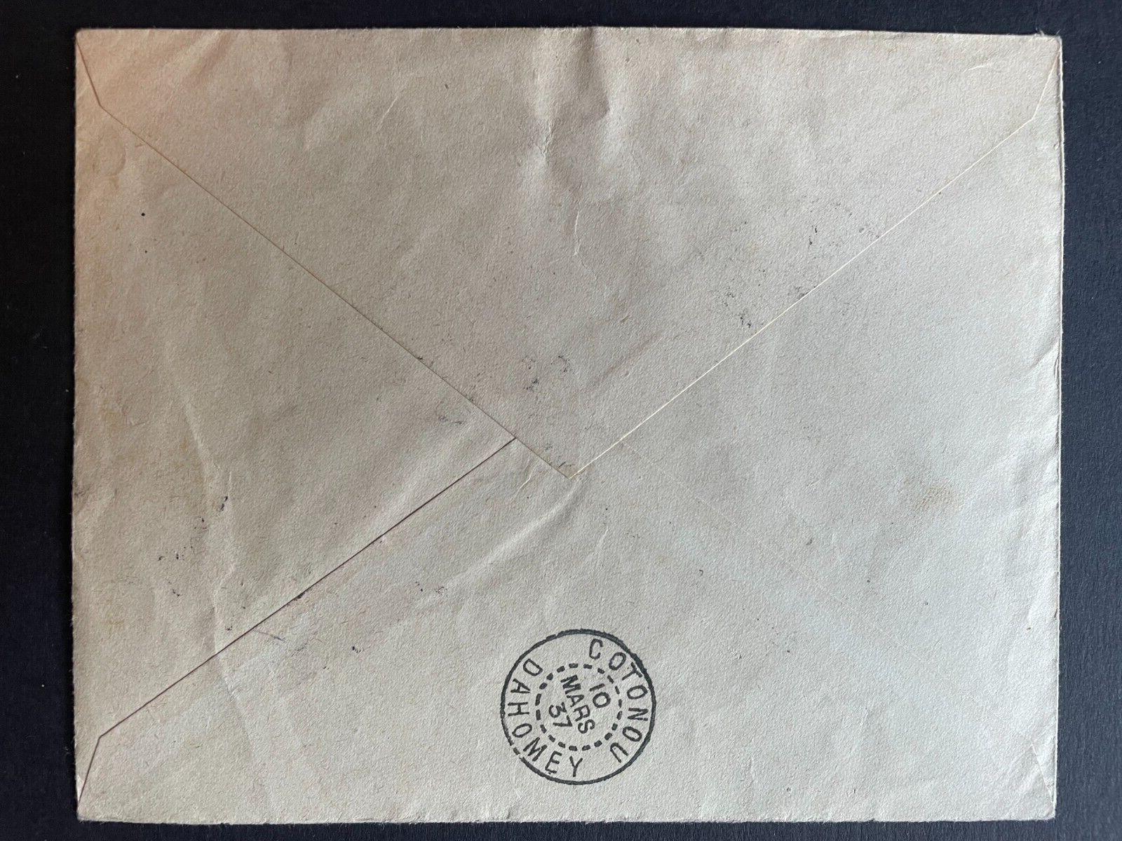 LIBERIA 1937 First Flight cover Monrovia to Cotonou Dahomey