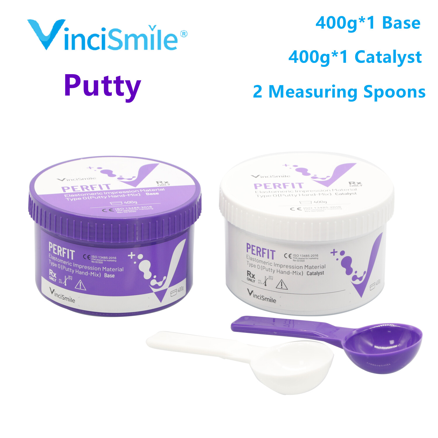 PERFIT Dental Putty PVS VPS Impression Material Base Normal/Fast Set 2 x 400g