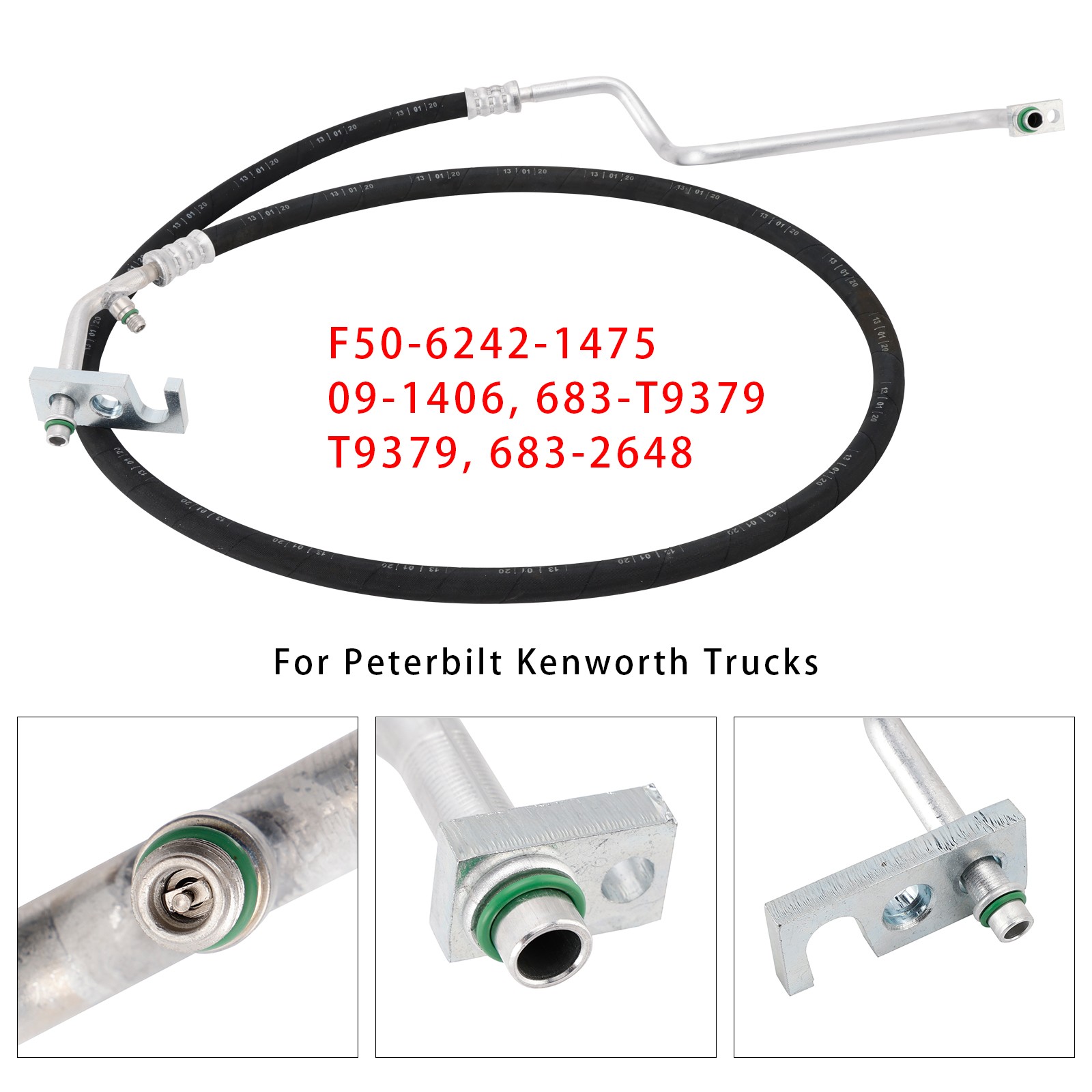 F50-6242-1475 HP Discharge AC Line Hose Assembly For Peterbilt Kenworth Trucks