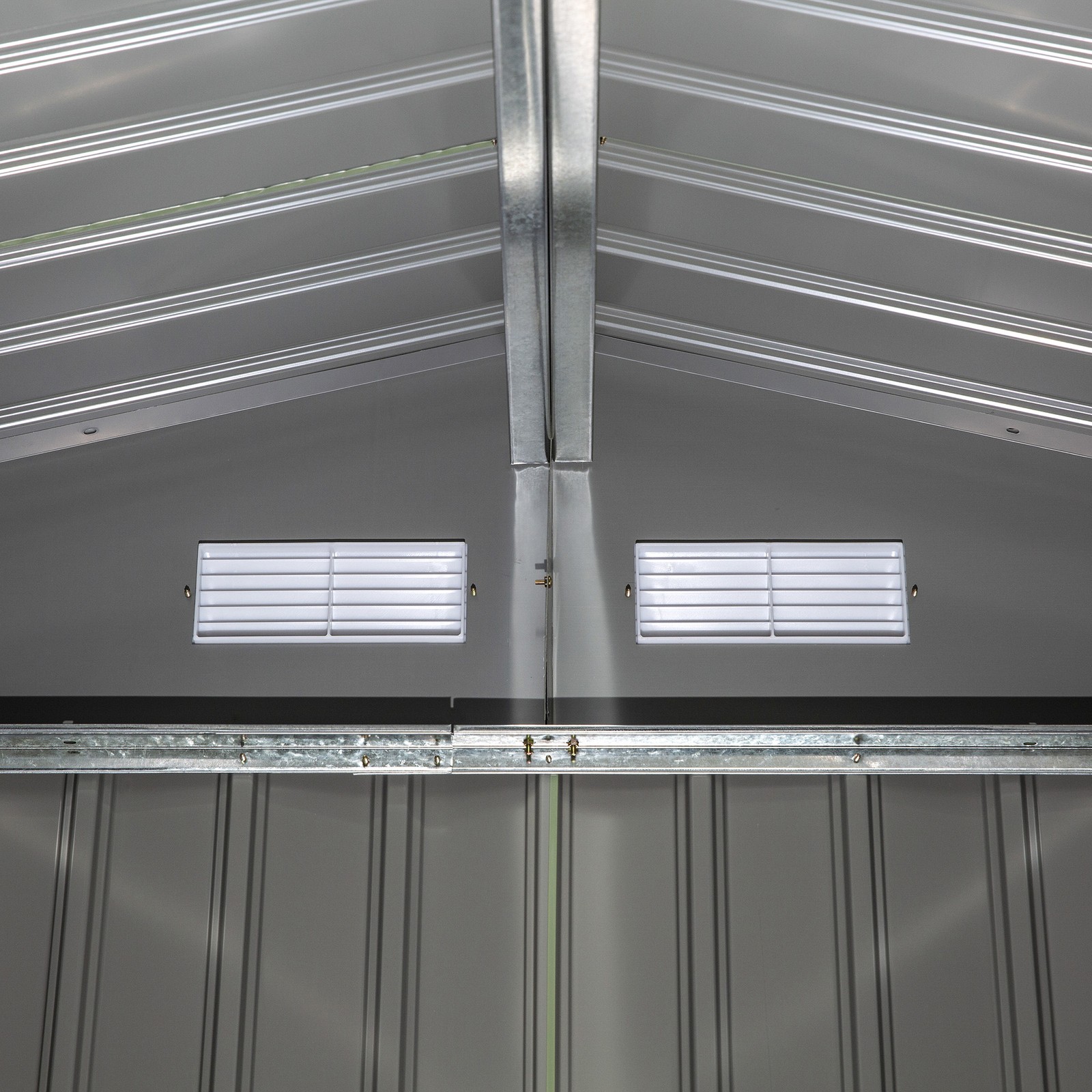 Outdoor Storage Shed 9x6 ft, Metal Garden Shed Double Doors, Weather-Resistant