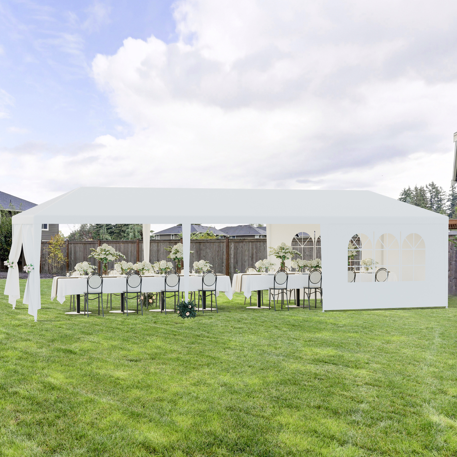 10x30' Outdoor Gazebo Party Tent w/8 Removable Walls Wedding Canopy Cater Events