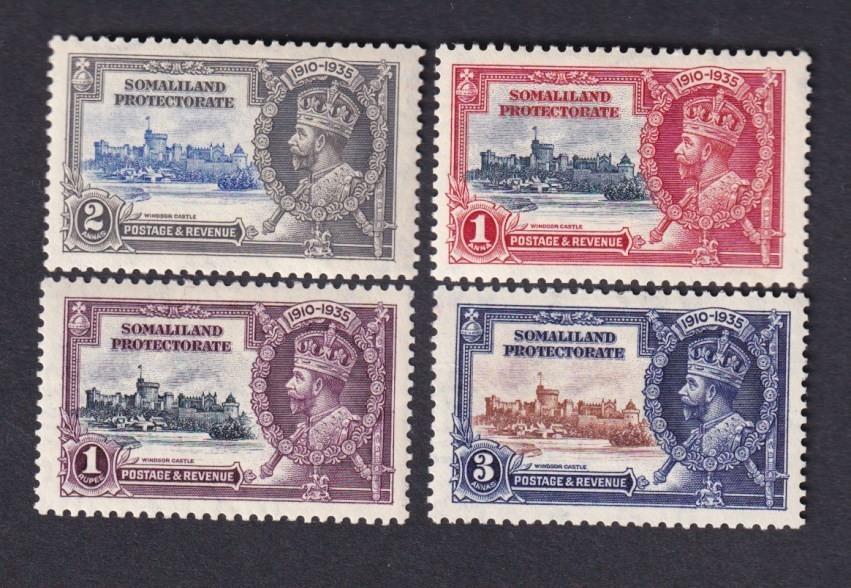 British Somaliland KGV 1935 Silver Jubilee set 4 MINT light hinge
