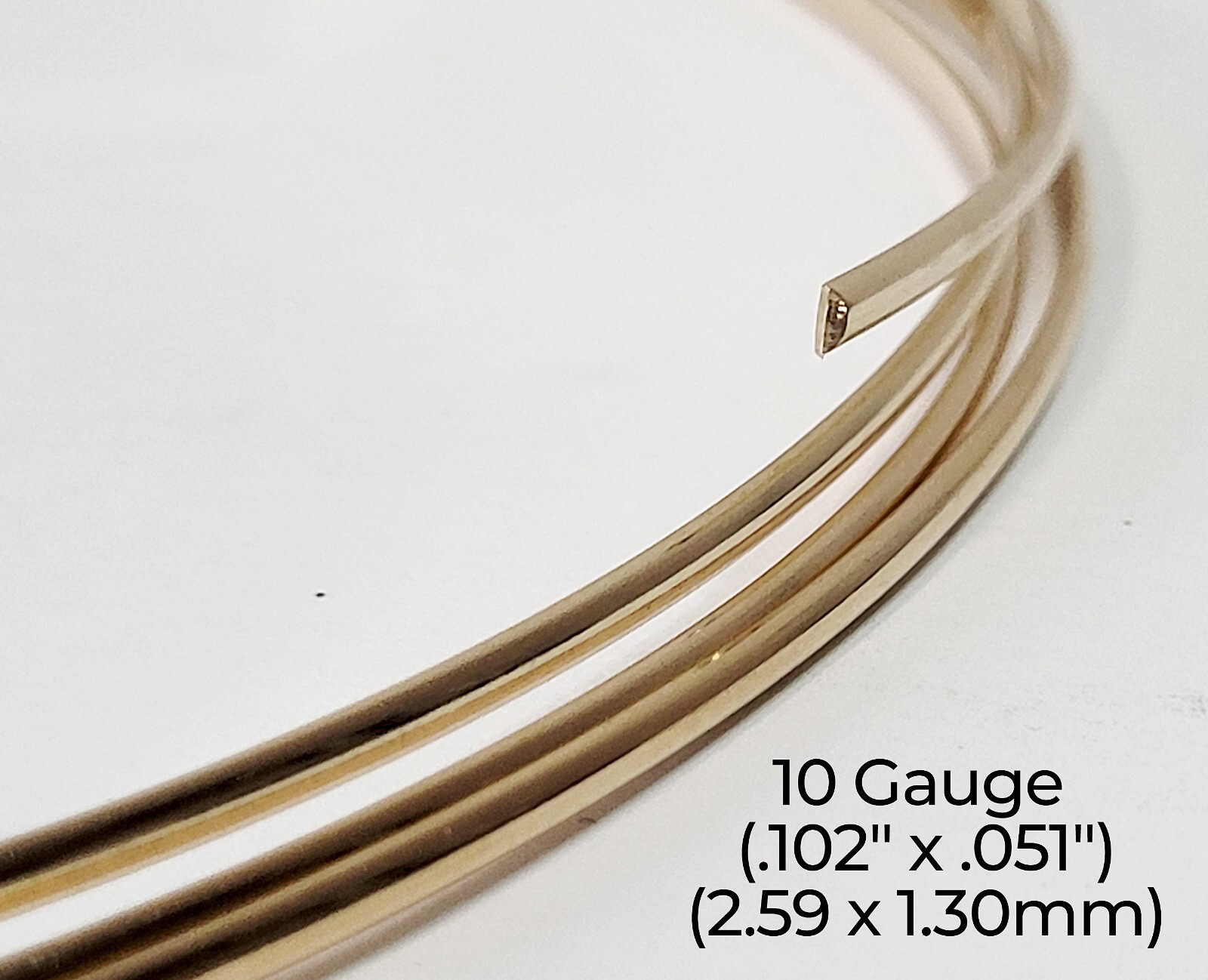 14/20 Yellow Gold-Filled Wire | Half Round | Half Hard | 10-24 Gauge | 1-10 ft