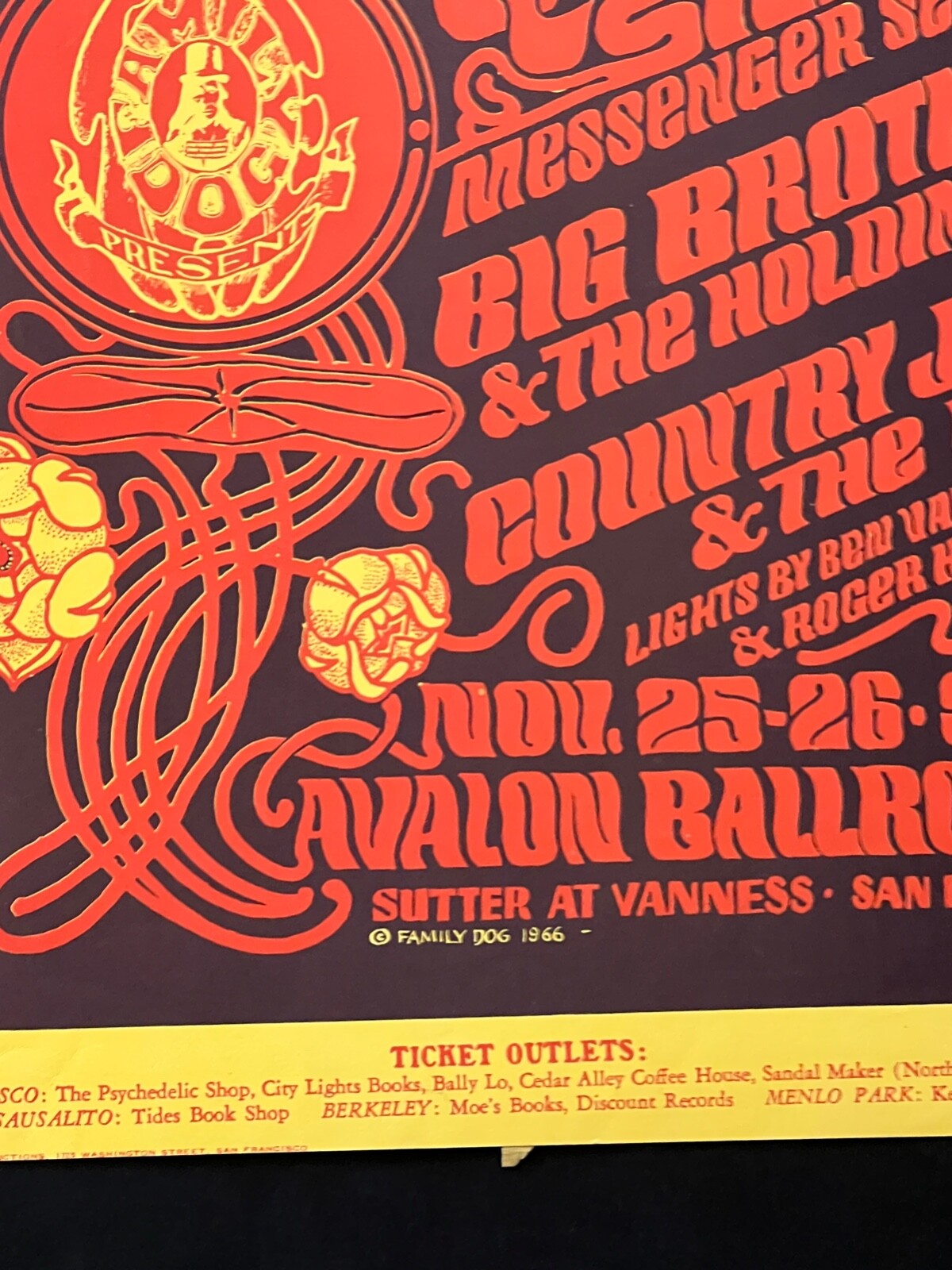 FD 36-3 Janis Joplin Thanksgiving Weekend 1966 Original Concert Poster Avalon