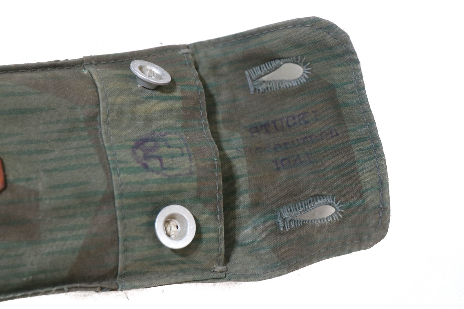 Authentic Swiss WWII Army Tent Pole Stake Set German Splinter Camo WW2 Zeltbahn