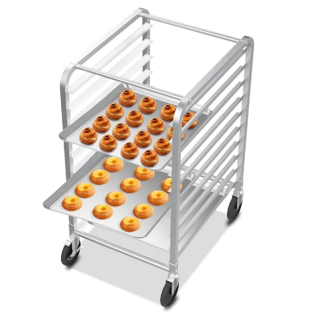 Heavy Duty 10-Tier Bakery Rack Stainless Steel Wide Bun Pan Sheet Rack