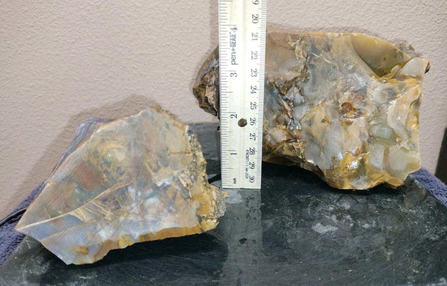 8.2LB 💙 Blue Ice Polka Dot Agate 2pc Rough Lot Ashwood, OR Cabochon Stock #24