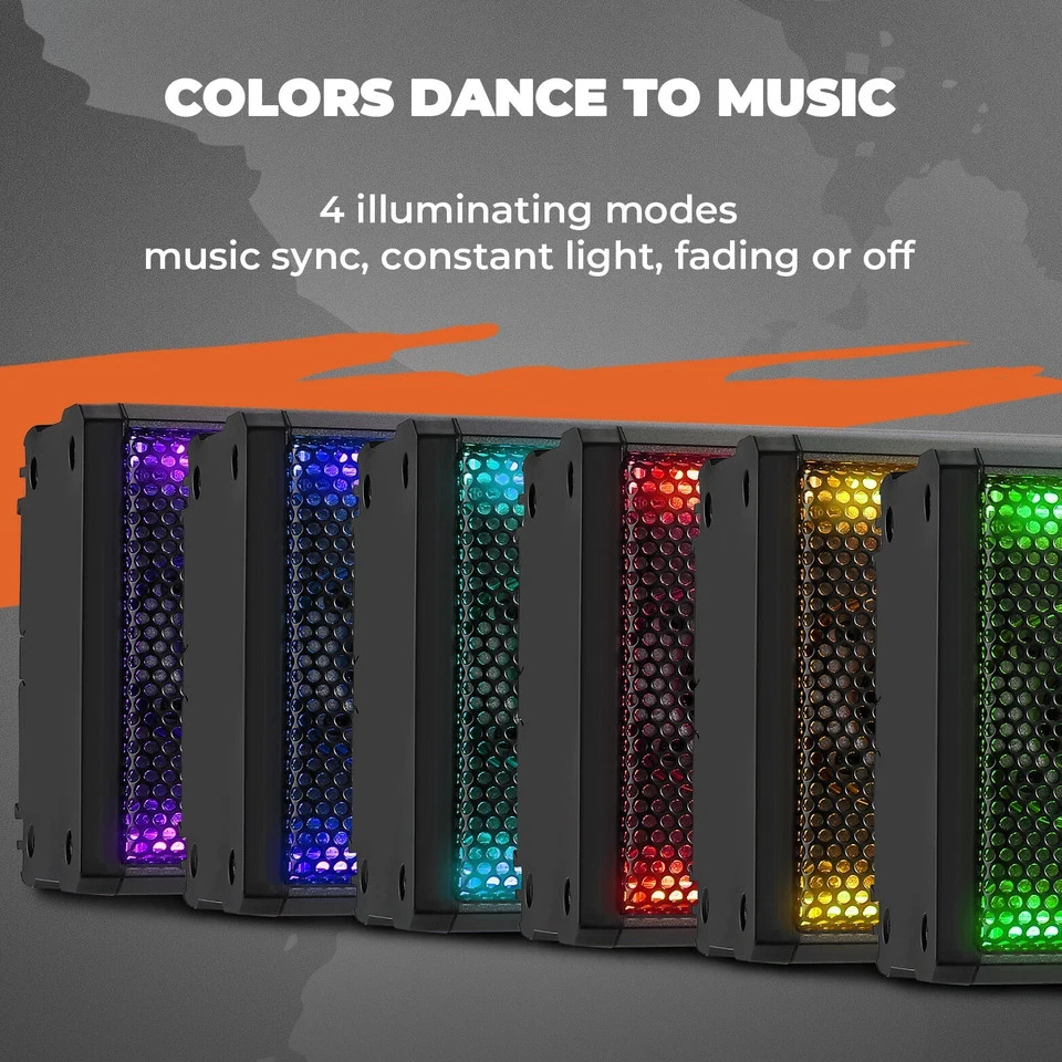 KEMIMOTO 16IN Universal RGB ATV UTV Sound Bar Speaker Marine Soundbar