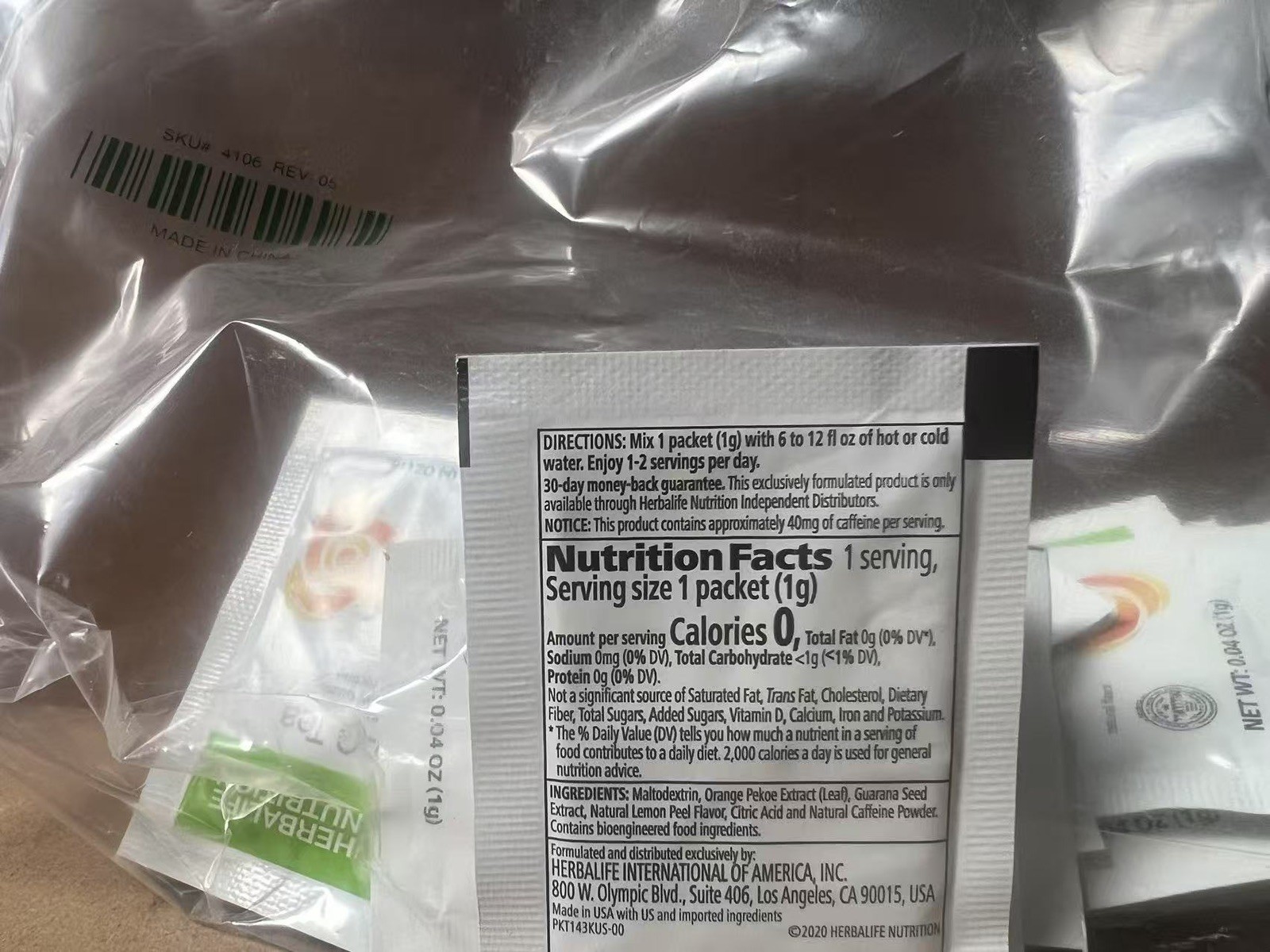 Herbalife NRG Tea 30packs，Nature’s Raw Guarana,Boosts The Feeling Of Energy