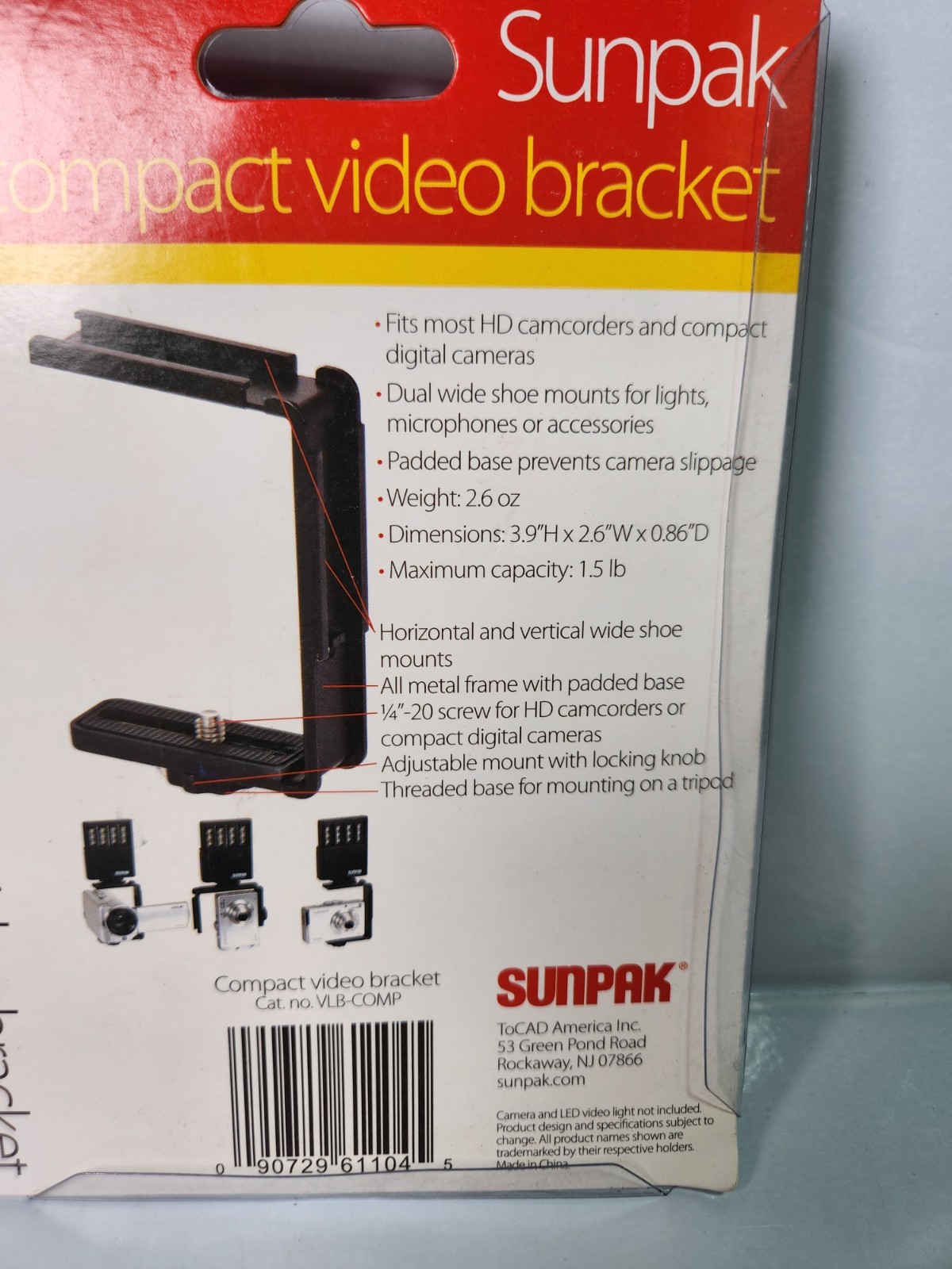 SUNPAK VLB-COMP Compact Video Light Bracket