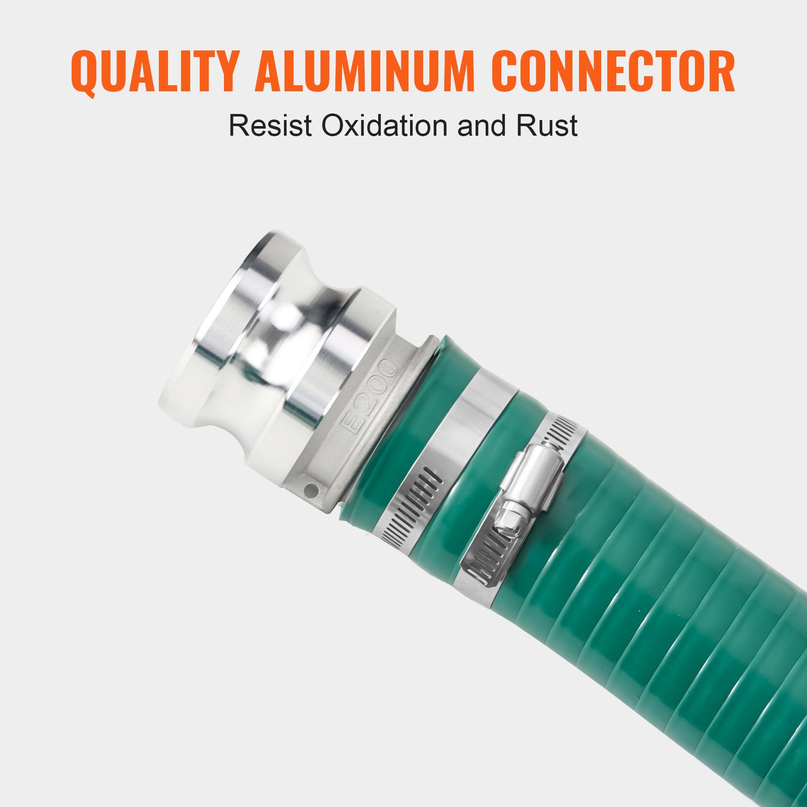 Suction Hose 2 in x 20 ft Green High Quality Hose Complete Fittings