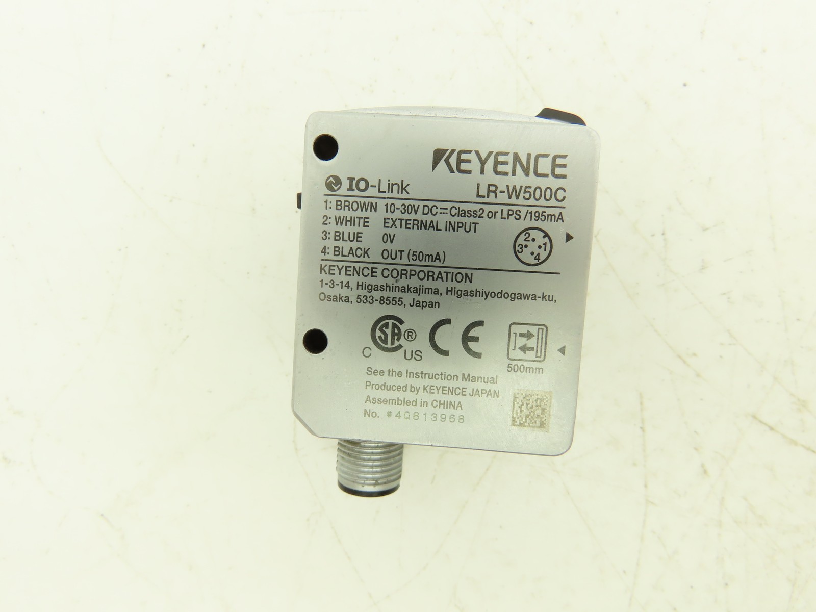 Keyence LR-W500C Photoelectric Sensor Transmitter 10-30VDC M12 4 Pin Connector
