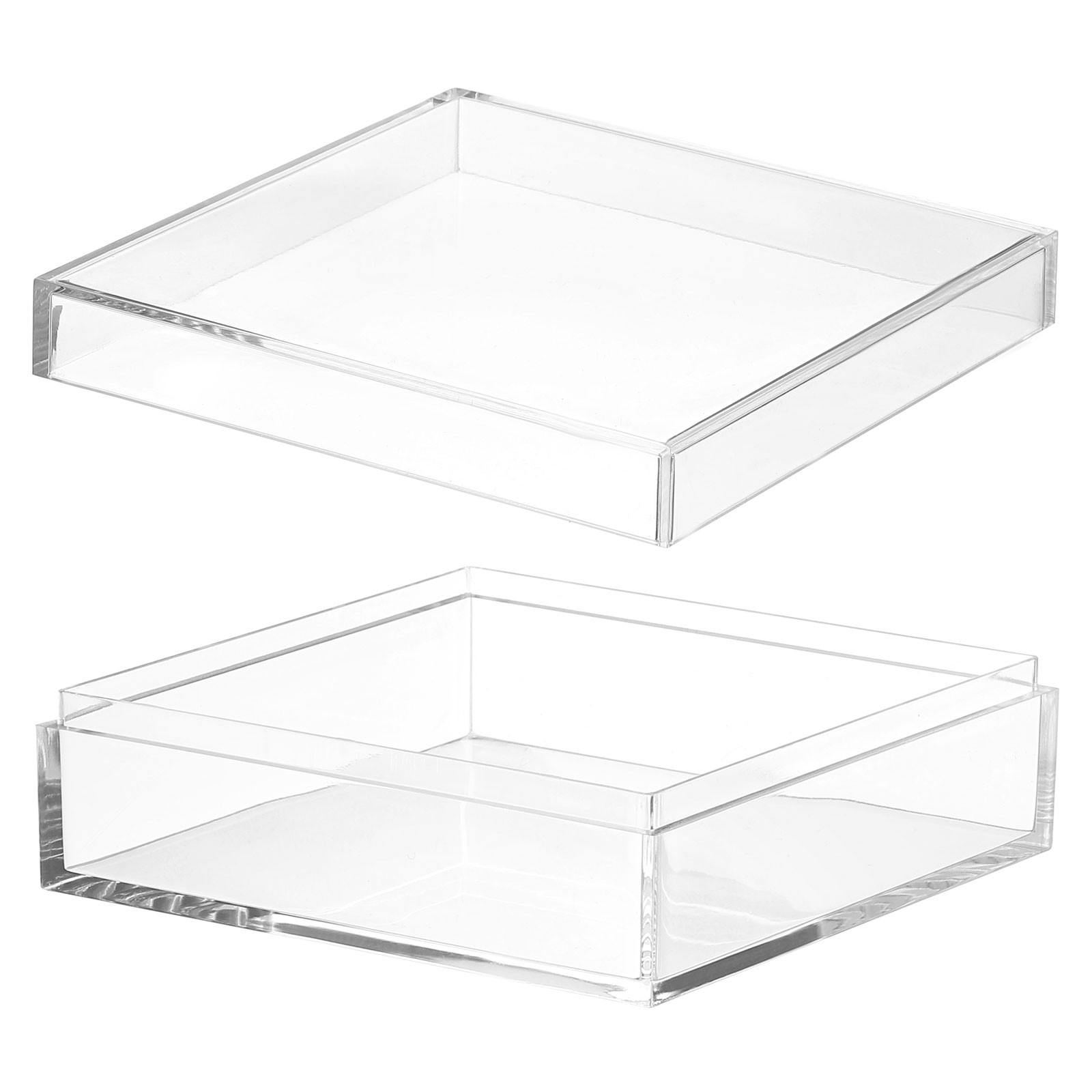 4.33" x 4.33" x 1.57" Acrylic Box with Lid Clear Acrylic Display Boxes