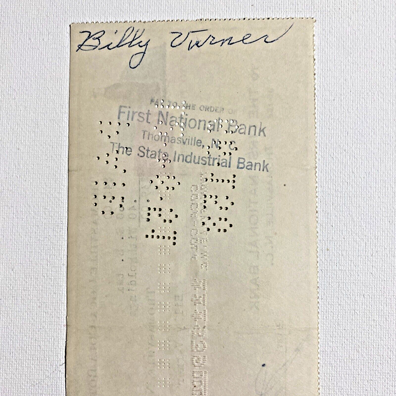 1951 Coca-Cola Bottling CO Coke Canceled Check Thomasville, N.C. National Bank.