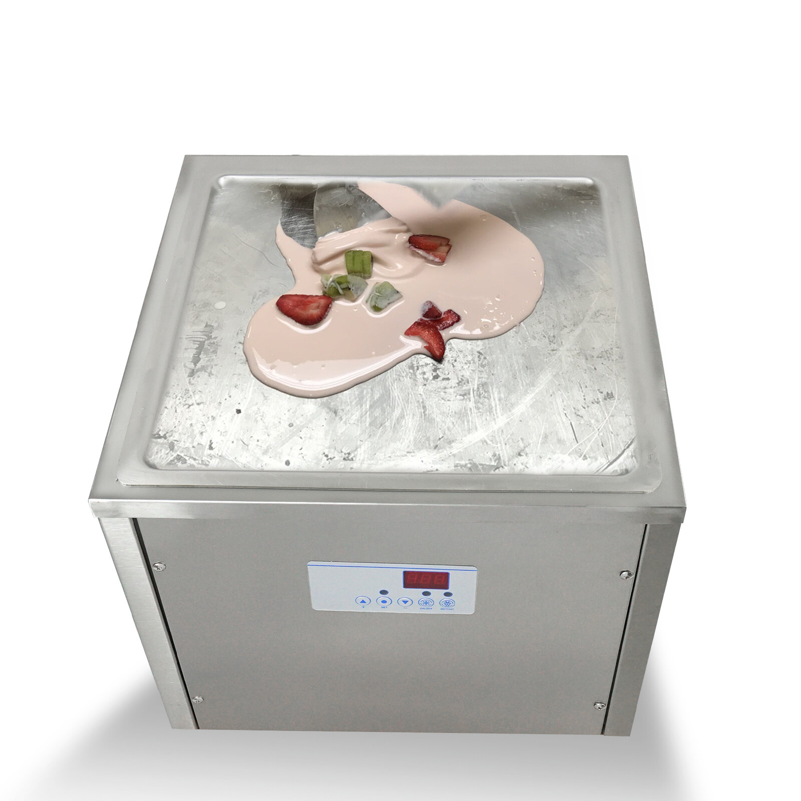 Kolice Desktop 18"x18" square pan fried ice cream machine roll ice cream machine