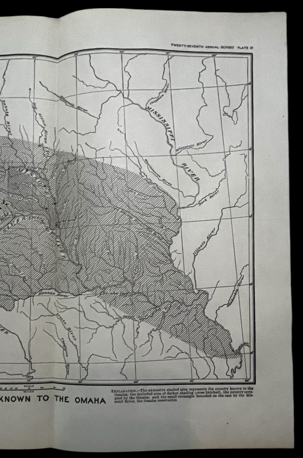1905 Country Known To The Omaha Tribe Native American Indian Map