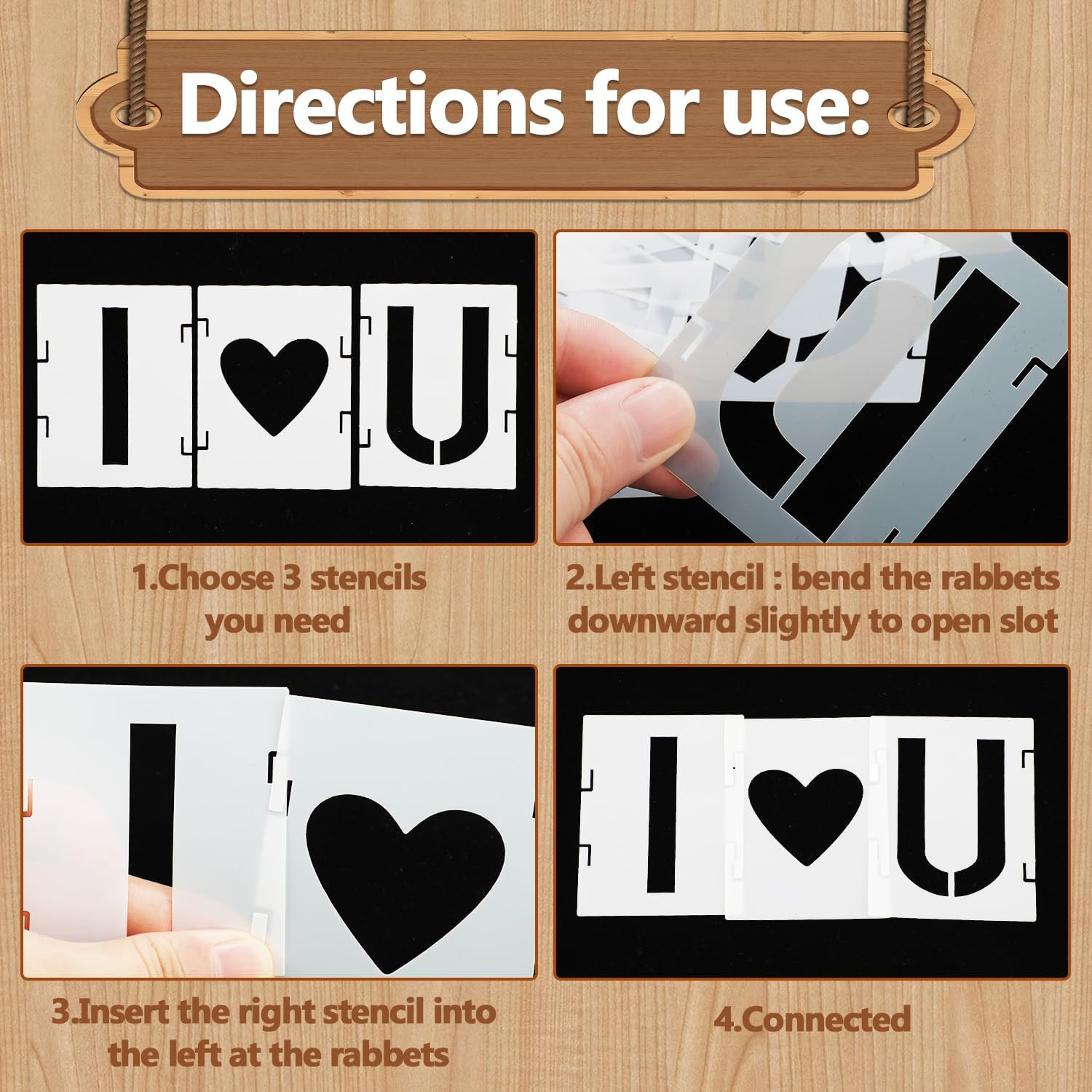 2.5 Inch Alphabet Letter Numbers Stencils, 42 PCS Plastic Letter Number Symbol I