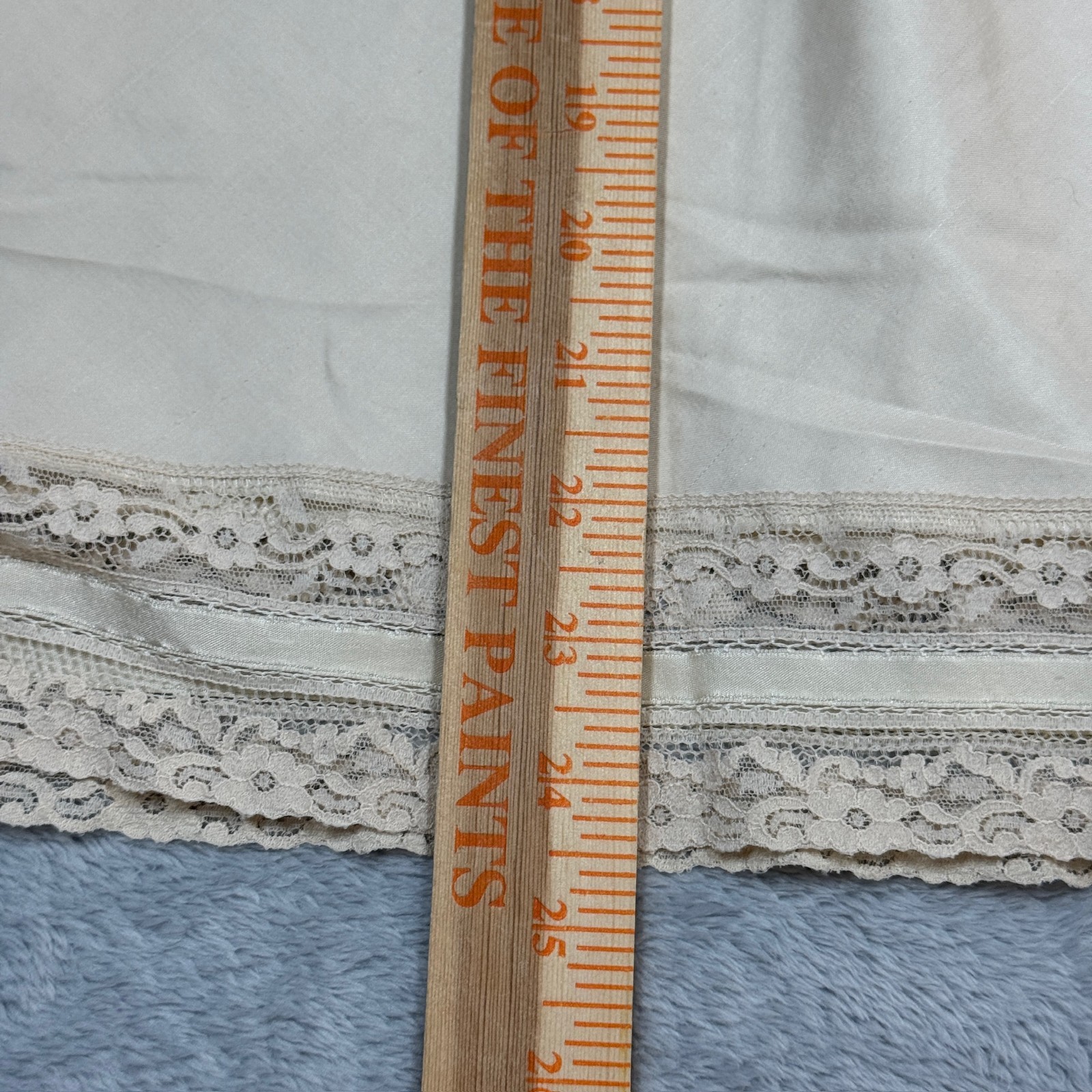 Vintage Christian Dior Slip Top & Skirt Women L Cream Satin Lace Hem READ