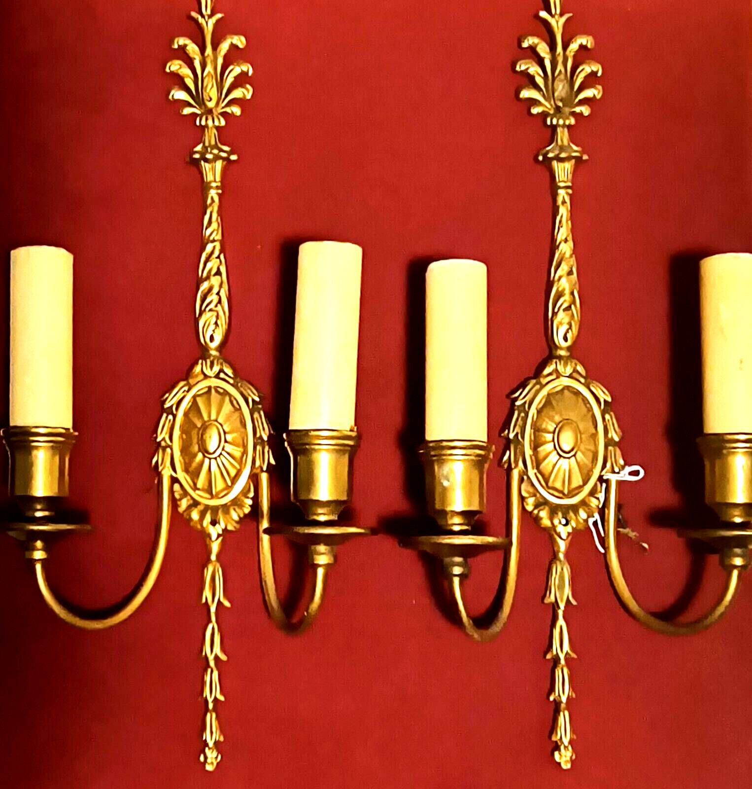 PAIR Caldwell Adam Bronze/Brass Sconces Circa 1904. OFFERS WELCOME. Fully Wired.