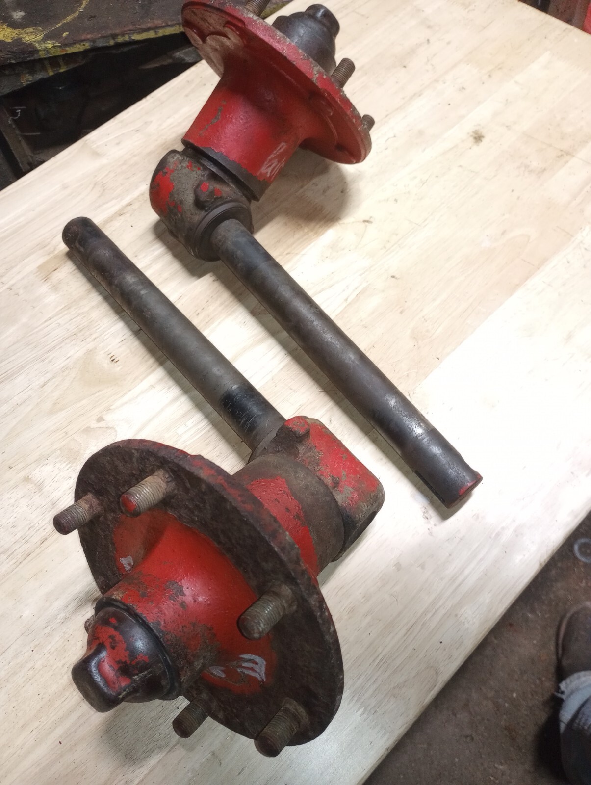 Ford 8n Front Drop Spindles W Hubs Right And Left Pair