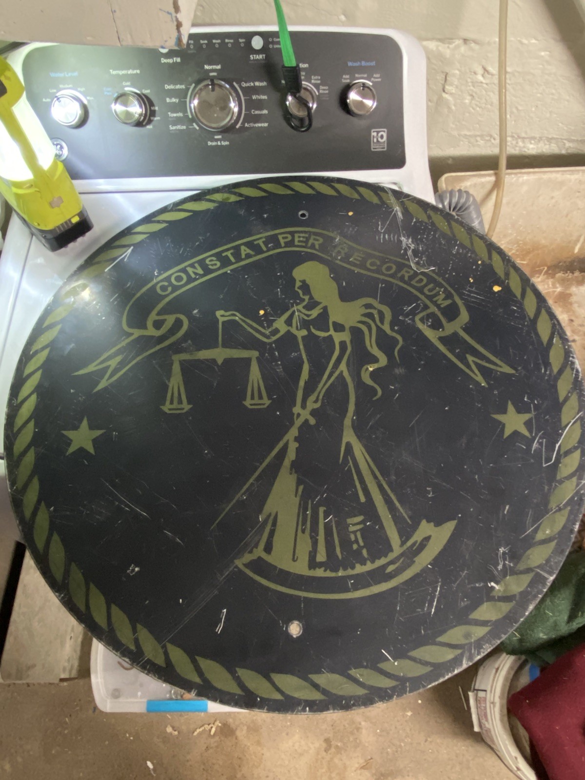 Authentic Retired Vintage 30x30 Constat Per Recordum Woman Road Sign Highway