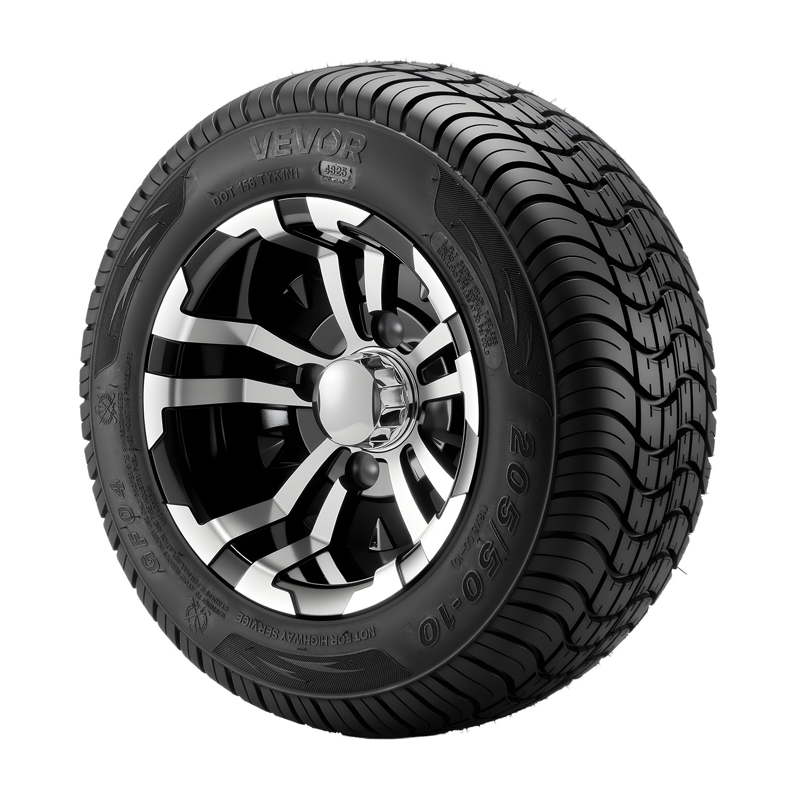VEVOR Golf Cart Wheels & Tires Set of 4 10" 205/50-10 Fit Yamaha EZGO Club Car