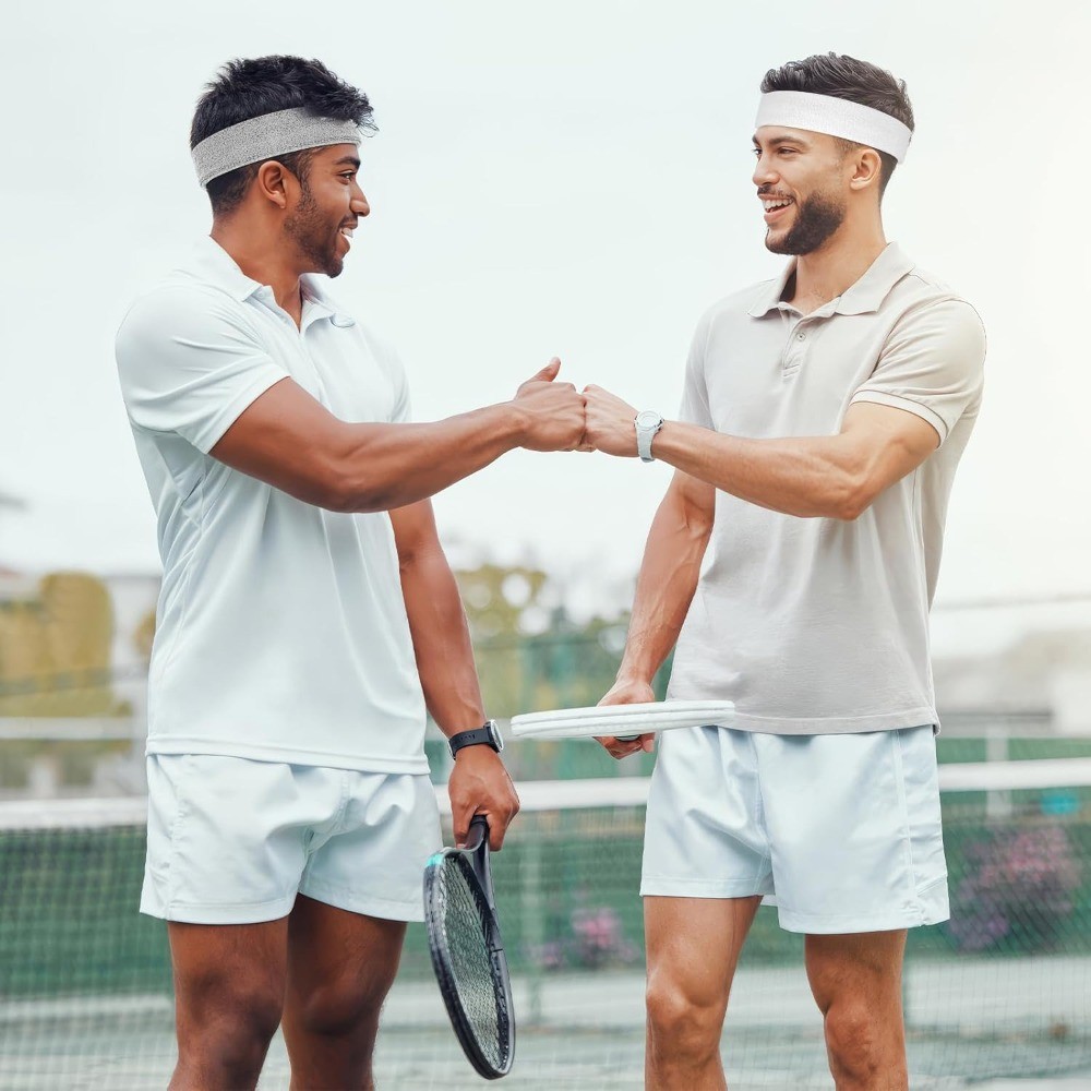 4 Pack Sports Headbands for Men & Women, Moisture Wicking Workout Sweatbands