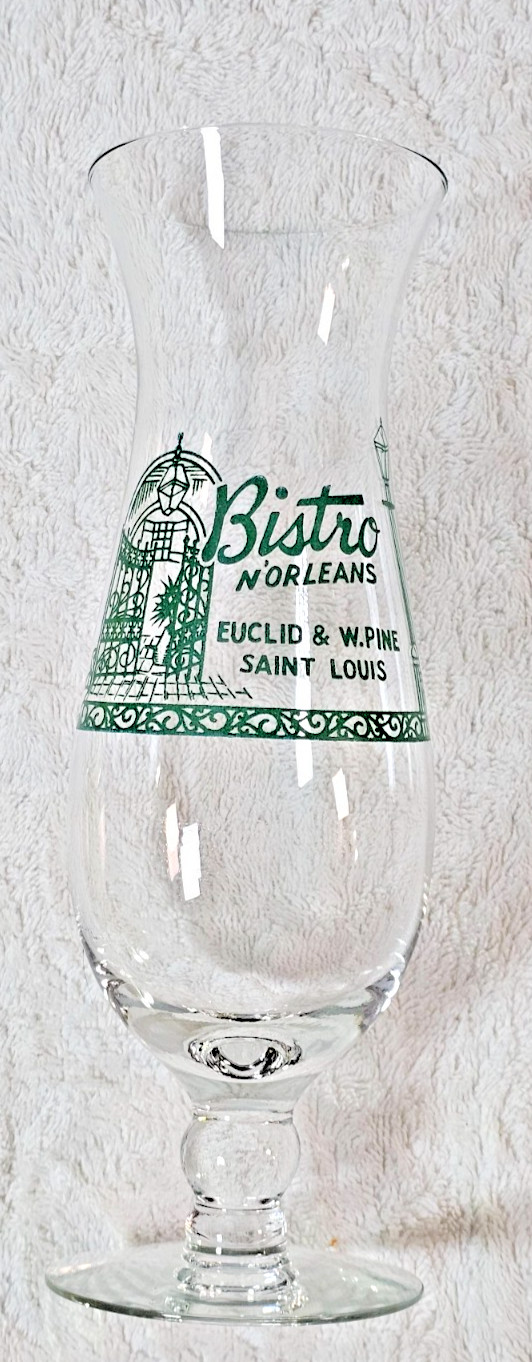 VTG Bistro N'Orleans Hurricane Glass 10” Hand Blown New Orleans Bar