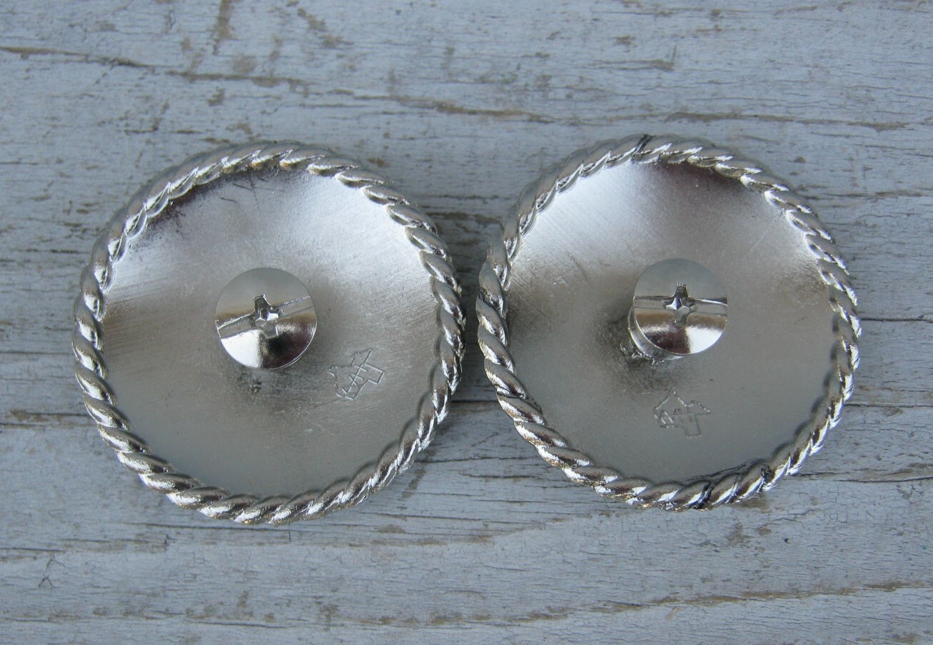 Floral Rope Edge Concho Chicago Screw Copper Nickel Brass Turquoise 1" 1-1/2"