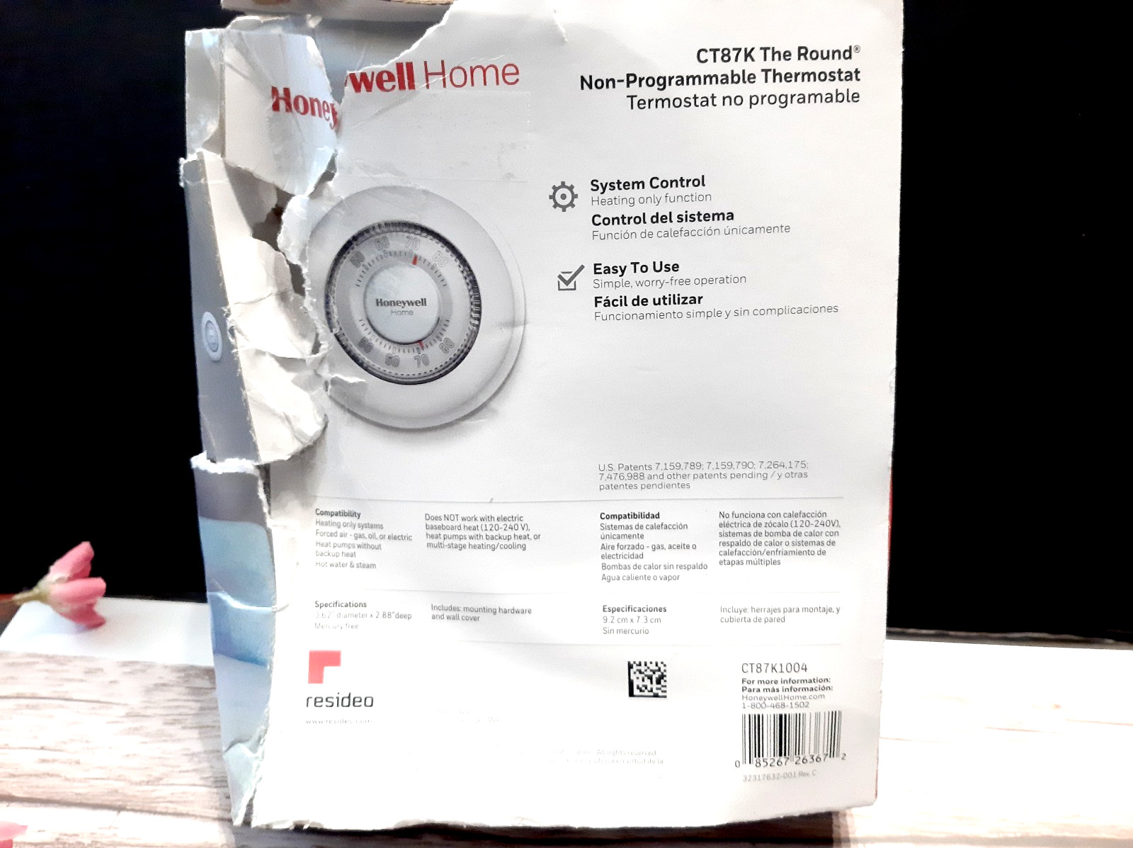 Honeywell Home CT87K Round Non Programmable Thermostat ~ NOB, For Parts