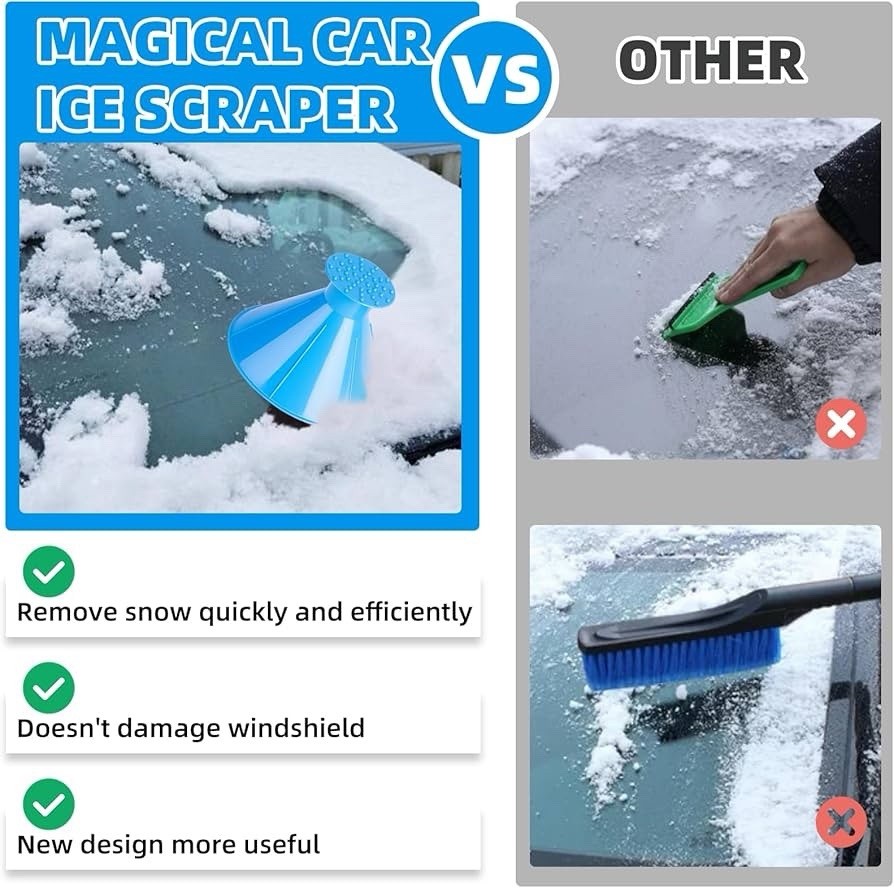 4 Pack Magical Car Ice Scraper for Car Windshield, Snow Scraper